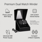 Aerion D204 Luxury Double Watch Winder - Image 4