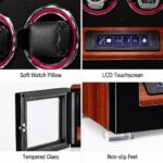 Aerion Double Watch Winder with Upgraded Fingerprint Entry RGB Light LCD Remote Control Mabuchi Motors - Image 5