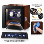 Aerion Double Watch Winder with Upgraded Fingerprint Entry RGB Light LCD Remote Control Mabuchi Motors - Image 3