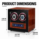 Aerion Double Watch Winder with Upgraded Fingerprint Entry RGB Light LCD Remote Control Mabuchi Motors - Image 6