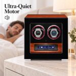 Aerion Double Watch Winder with Upgraded Fingerprint Entry RGB Light LCD Remote Control Mabuchi Motors - Image 2