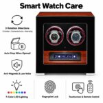 Aerion Double Watch Winder with Upgraded Fingerprint Entry RGB Light LCD Remote Control Mabuchi Motors - Image 4