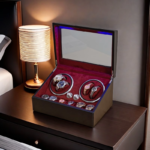 Aerion C403 4+6 Automatic Watch Winder Box with LED Light & Japanese Quiet Motor - Image 6
