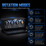 Aerion V303 Luxury 4 Watch Winder with LED Light, Japanese Motor 5 Rotation Modes - Image 3