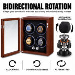 Aerion V304 Luxury 4 Watch Winder Tower for Automatic Watches, Japanese Quiet Motor - Image 4