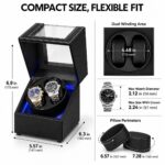 Aerion D202 Luxury Double Watch Winder, Automatic Watches with LED Light & Japanese Quiet Motor - Image 5