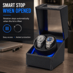 Aerion D202 Luxury Double Watch Winder, Automatic Watches with LED Light & Japanese Quiet Motor - Image 4