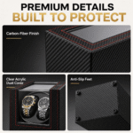 Aerion D201 Luxury Double Watch Winder, Automatic Watch Winder Box with Japanese Quiet Motor - Image 3