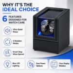 Aerion D202 Luxury Double Watch Winder, Automatic Watches with LED Light & Japanese Quiet Motor - Image 2