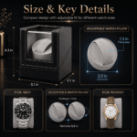 Aerion S102 Compact Single Watch Winder for Automatic Watches, with Japanese Quiet Motor - Image 6