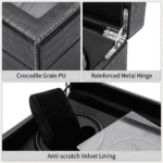 Aerion C402 Premium 4+6 Carbon Fiber Watch Winder, Textured Watch Winder with Storage - Image 2