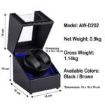 Aerion D202 Luxury Double Watch Winder with LED Light & Auto Stop - Image 6