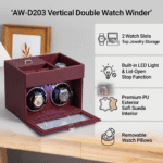 Aerion D203 Vertical Double Watch Winder with LED - Image 5