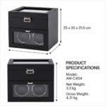 Aerion C404 2+8 Vertical Watch Winder with Storage - Image 4