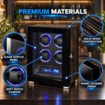 Aerion L502 Luxury Four Watch Winder with Touchscreen and LED Lighting - Image 6