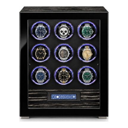 Aerion L504 Luxury 9-Watch Winder with Touchscreen and LED Lighting