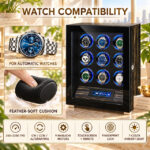 Aerion L504 Luxury 9-Watch Winder with Touchscreen and LED Lighting - Image 4