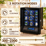 Aerion L504 Luxury 9-Watch Winder with Touchscreen and LED Lighting - Image 6