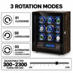 Aerion Fingerprint Lock 9 Watch Winders, LCD Remote Control - Image 5