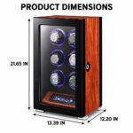 Aerion Premium 6 Watch Winder with Fingerprint Lock Ultra Quiet Motor LCD Remote Control - Image 7