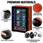 Aerion Premium 6 Watch Winder with Fingerprint Lock Ultra Quiet Motor LCD Remote Control - Image 3