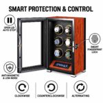 Aerion Premium 6 Watch Winder with Fingerprint Lock Ultra Quiet Motor LCD Remote Control - Image 4