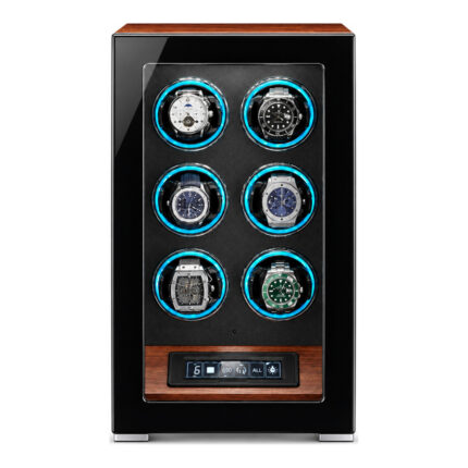 Aerion L503 Luxury 6-Watch Winder with Touchscreen and LED Lighting