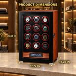 Aerion L505 Luxury 12-Watch Winder with Touchscreen and LED Lighting - Image 7
