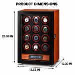 Aerion 12 Watch Winder with Fingerprint Unlock RGB Light LCD Touchscreen Remote - Image 7