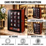 Aerion 12 Watch Winder with Fingerprint Unlock RGB Light LCD Touchscreen Remote - Image 3