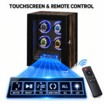 Aerion 4 Watch Winder with Upgraded Fingerprint Entry RGB Light LCD Remote Control Mabuchi Motors - Image 4