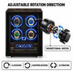 Aerion 4 Watch Winder with Upgraded Fingerprint Entry RGB Light LCD Remote Control Mabuchi Motors - Image 7
